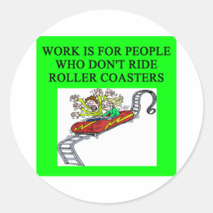 roller coaster fanatic classic round sticker