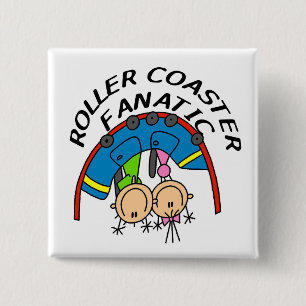 Roller Coaster Fanatic Tshirts and Gifts 15 Cm Square Badge