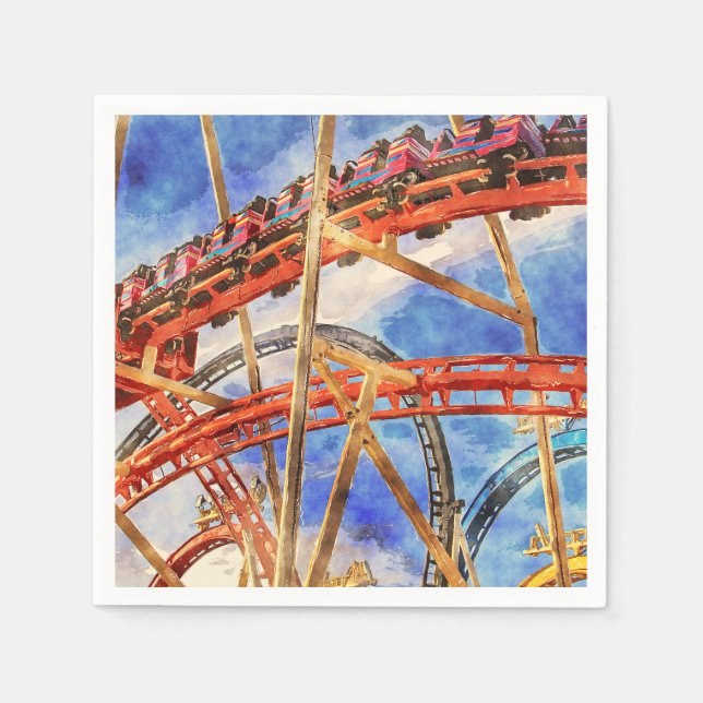 Roller coaster fun napkin (Front)