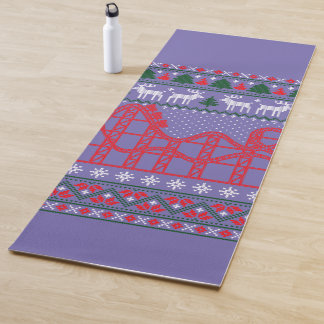 Roller Coaster Scene Ugly Christmas Sweater Yoga Mat