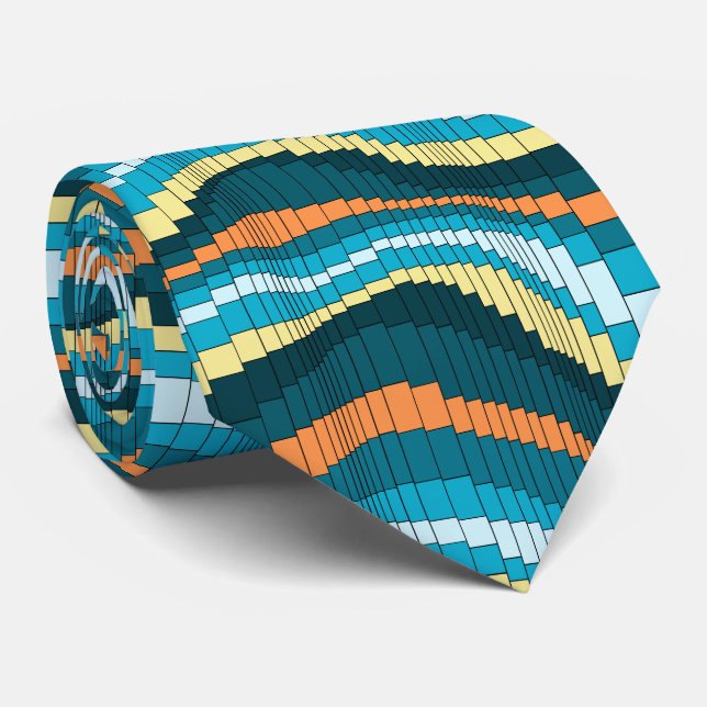 Roller Coaster Striped Two-sided Tie (Rolled)