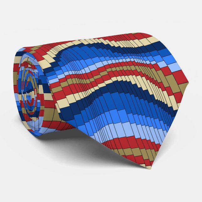 Roller Coaster Striped Two-sided Tie (Rolled)