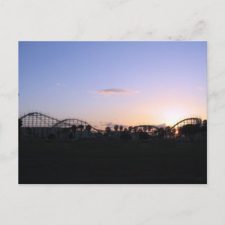 Roller Coaster Sunset Evening Postcard