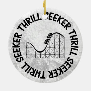 ROLLER COASTER THRILL SEEKER CERAMIC TREE DECORATION