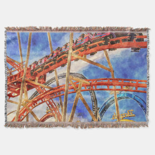 Roller coaster throw blanket