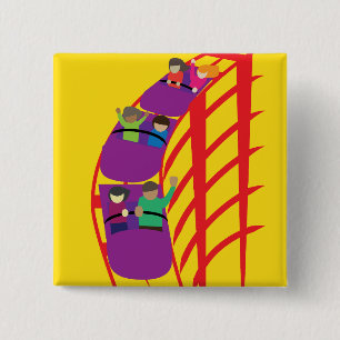 Roller Coaster Upclose 15 Cm Square Badge