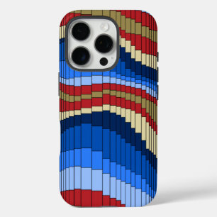 Roller Coaster Vintage Psychedelic Striped iPhone 16 Pro Case