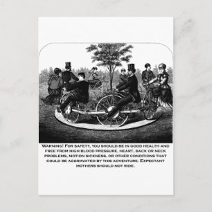 Roller Coaster Warning Postcard