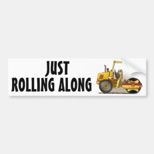 Roller Construction Bumper Sticker Rolling