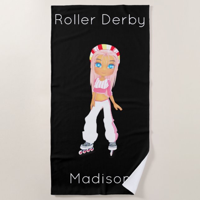 Roller Derby Beach Towel (Front)