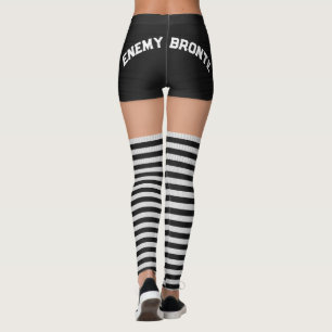 Roller Derby Black Booty Shorts Striped Knee Socks Leggings