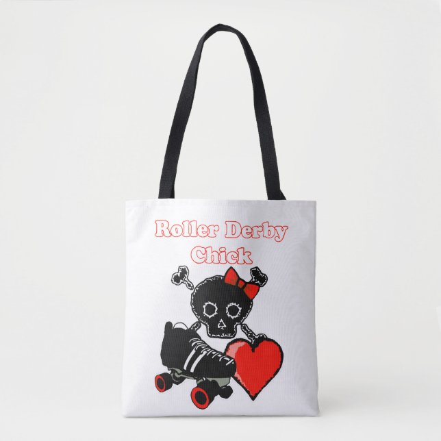 Roller Derby Chick (Red) Tote Bag (Front)