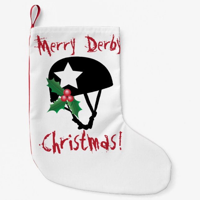Roller Derby Christmas, Roller Skating Small Christmas Stocking (Front)