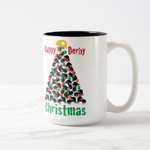 Roller Derby Christmas, Roller Skating Two-Tone Coffee Mug