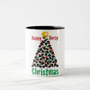 Roller Derby Christmas, Roller Skating Two-Tone Coffee Mug