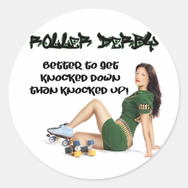 Roller Derby... Classic Round Sticker (Front)