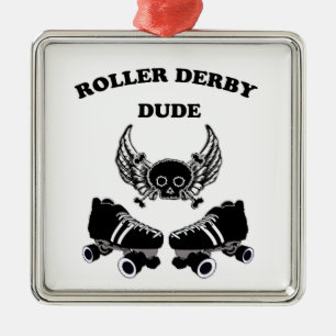 Roller Derby Dude Metal Tree Decoration