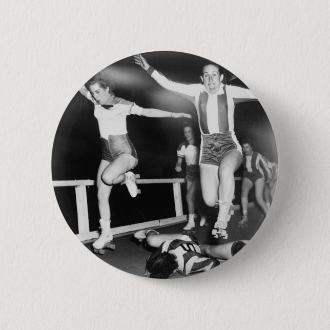 Roller Derby Girl 6 Cm Round Badge (Front)