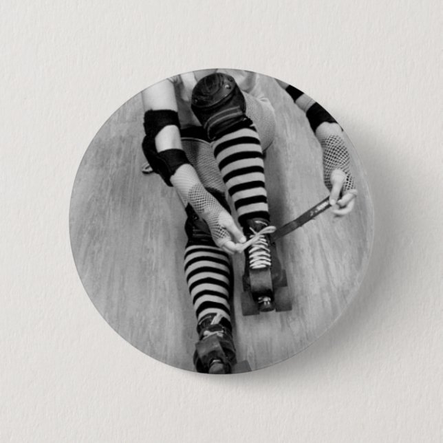 Roller Derby Girl 6 Cm Round Badge (Front)
