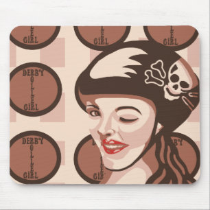 roller derby girl mouse mat