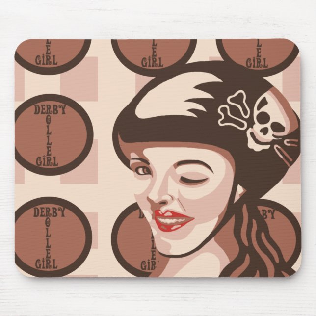 roller derby girl mouse mat (Front)