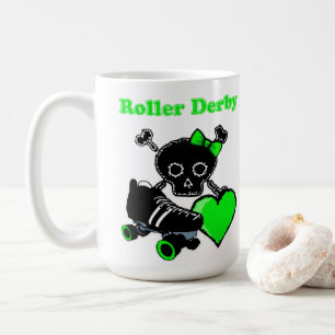 Roller Derby Heart (Green) Coffee Mug