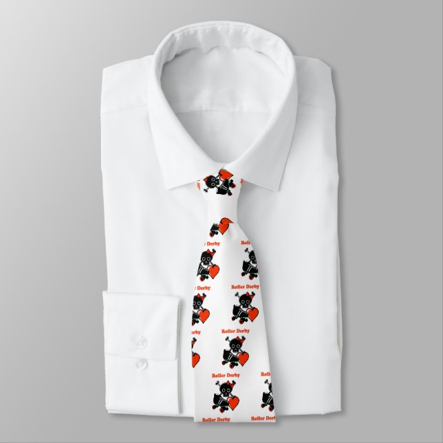 Roller Derby Heart (Red) Tie (Tied)