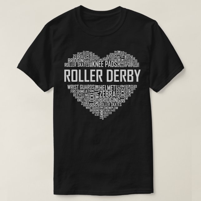 Roller Derby Heart T-Shirt (Design Front)