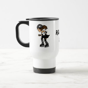 Roller Derby Jammer black and white Travel Mug