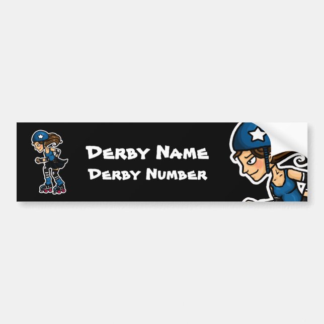 Roller Derby Jammer Customisable Bumper Sticker (Front)