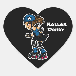 Roller Derby Jammer Heart Sticker