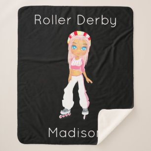 Roller Derby Personalised Sherpa Blanket
