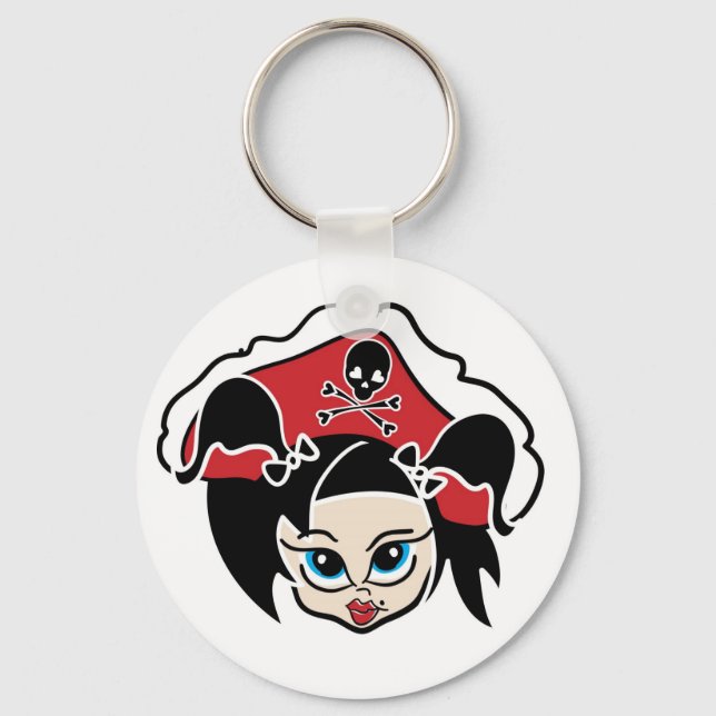 Roller derby pirate key chain (Front)