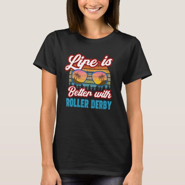 Roller Derby Player  With Roller Derby T-Shirt (Front)