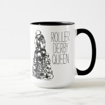 Roller Derby Queen Black Handle Coffee Mug