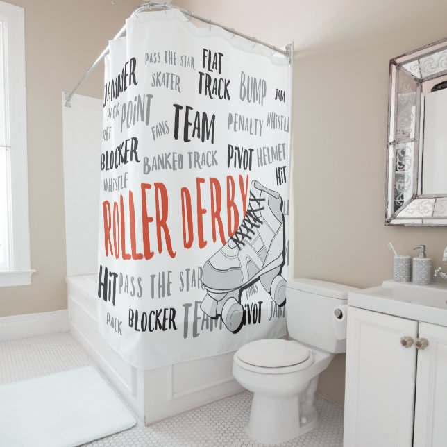 Roller Derby Shower Curtain (In Situ)