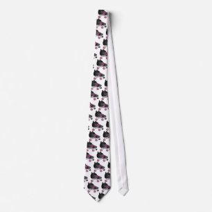 Roller Derby Skate Black and Pink Tie