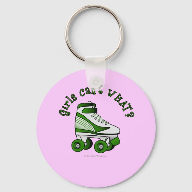 Roller Derby Skate - Green Key Ring (Front)