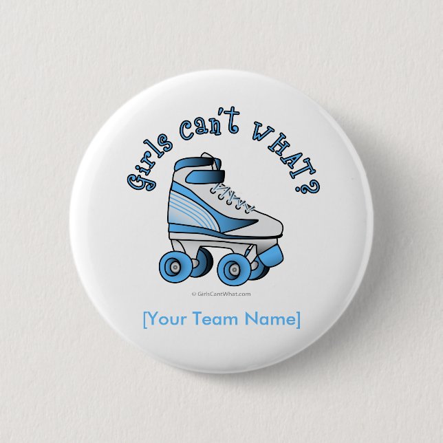 Roller Derby Skate - Sky Blue 6 Cm Round Badge (Front)