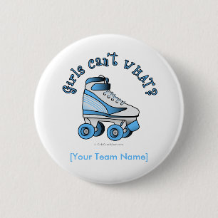 Roller Derby Skate - Sky Blue 6 Cm Round Badge