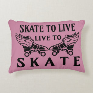 Roller Derby, Skate to Live, Live to Skate Decorative Cushion