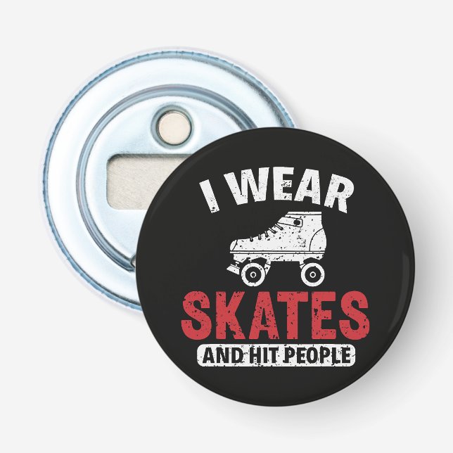 Roller Derby Skating Skate Skater Bottle Opener (Front)