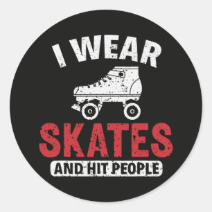 Roller Derby Skating Skate Skater Classic Round Sticker