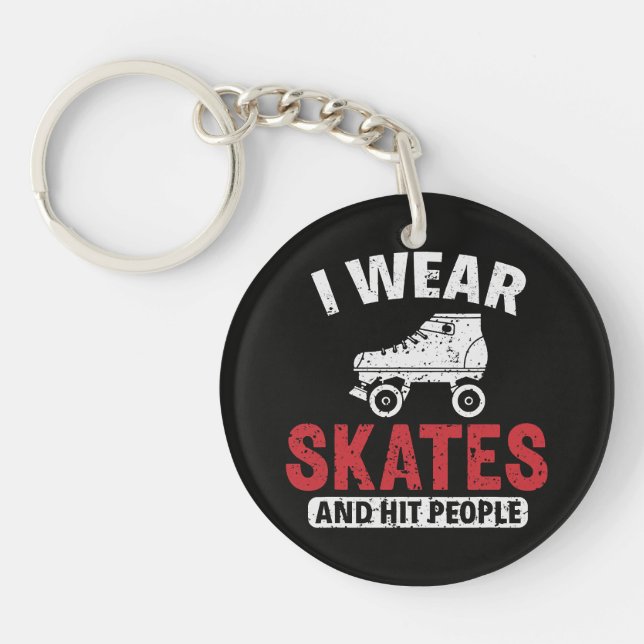 Roller Derby Skating Skate Skater Key Ring (Front)