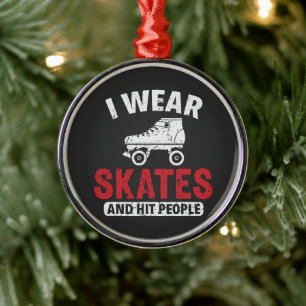 Roller Derby Skating Skate Skater Metal Tree Decoration