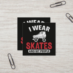 Roller Derby Skating Skate Skater Square Business Card