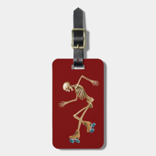 Roller Derby Skeleton Luggage Tag