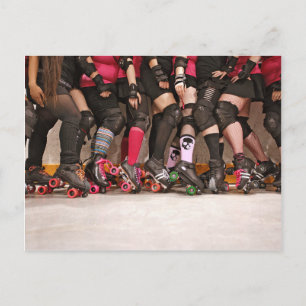 roller derby team postcard