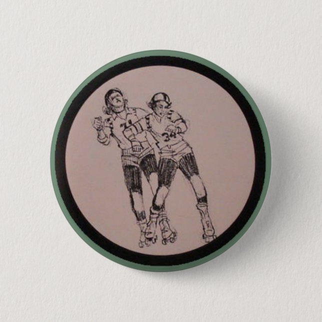 Roller Derby Vintage program 6 Cm Round Badge (Front)