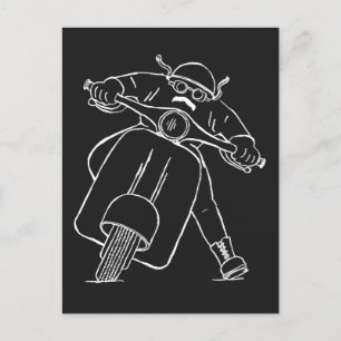 Roller Free Spirit Scooter drawing Postcard